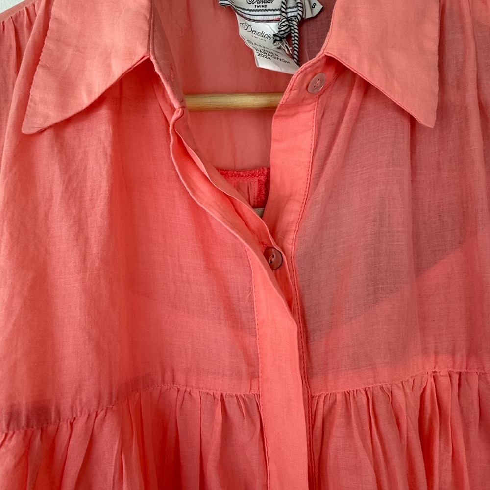 Devotion TWINS Coral Ruffled Midi Dress - Picture 6 of 14